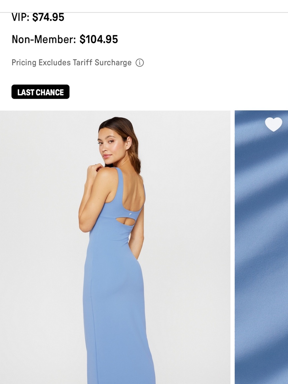 Fabletics Sky Blue Back-Cut Tank Maxi Dress